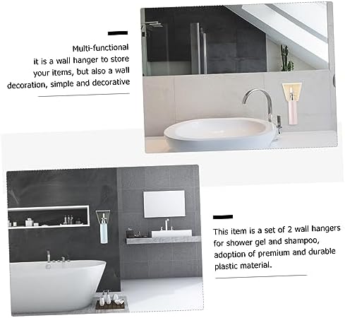 PAMINGONO 2pcs Wall Mounted Shampoo Hook Organizer Rack For Bathroom