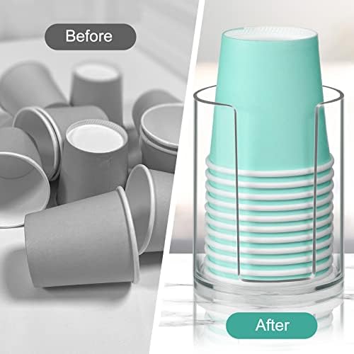 4-Pack Clear Bathroom Cup Holder Dispenser for Vanity Countertop