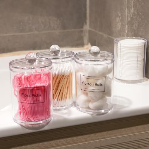 3 Pack Aynoo Cotton Swab Ball Holder with Labels
