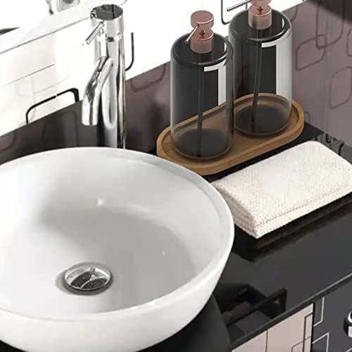 Gttyowyin Bamboo Soap Dispenser Tray Organizer