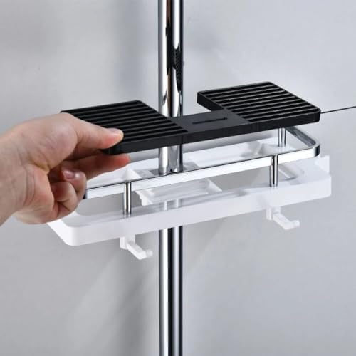 BAHELS Shower Caddy Rectangle Tray with Lifting Rod