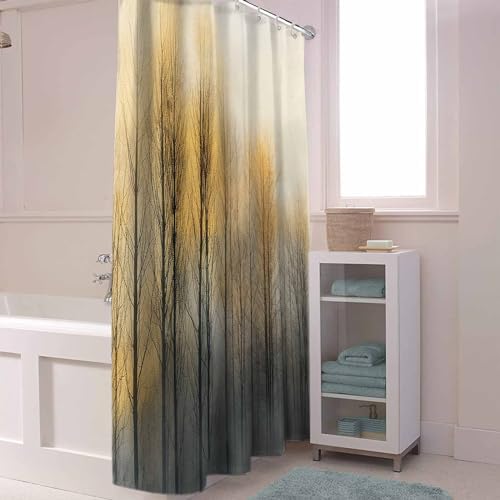 72 Inch Shower Curtain Set with 12 Hooks