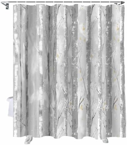 72 Inches Textured Shower Curtain Set with 12 Hooks