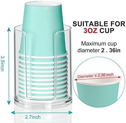 4-Pack Clear Bathroom Cup Holder Dispenser for Vanity Countertop
