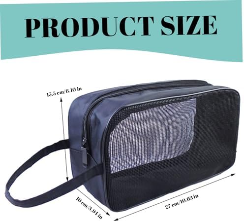 KYEQATY Mesh Shower Bag with Zipper Strap