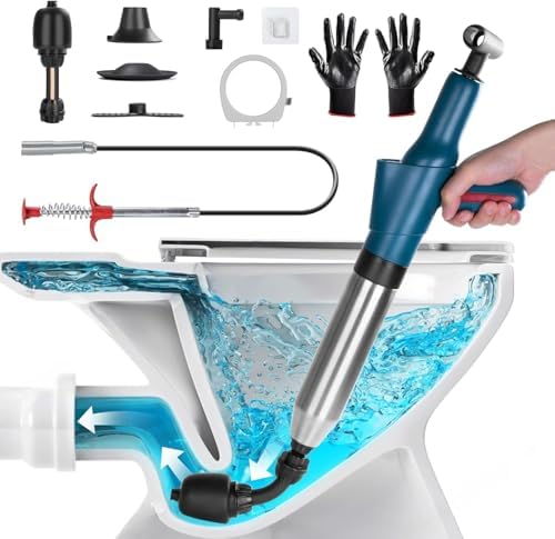 SUPTYGS Toilet Plunger Set with 360 Flex Head and Visual Barometer