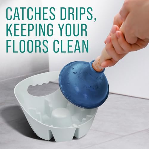 Maplefield Universal Toilet Sink Plunger Tray - White Easy to Clean Drip Holder
