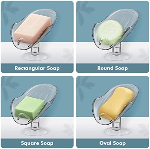NPET Not Punched Self Draining Soap Dish Holder with Enlarged Suction Cup