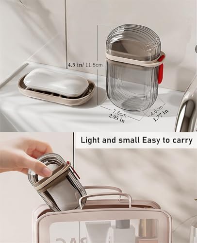 GlitzyStar Soap Dish Holder with Lid - Leakproof and Durable Travel Soap Case