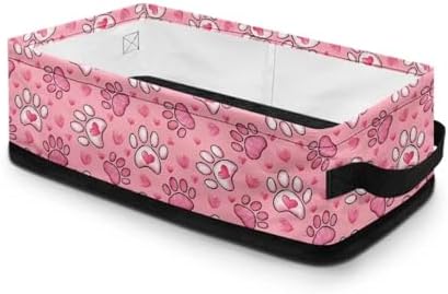 Dog Paw Toilet Paper Storage Basket with Handles