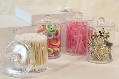 3 Pack Aynoo Cotton Swab Ball Holder with Labels