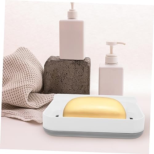 COOLHIYA 1set Absorbent Soap Dish Wall Mount Bathroom Holder