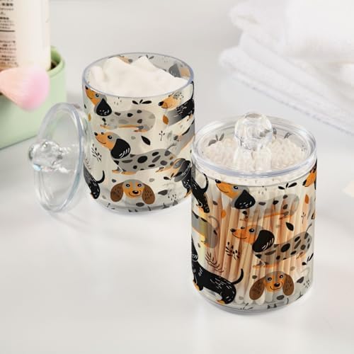 FLildon Cute Dogs Q-tip Holder Dispenser 2Pack