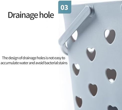 Portable Shower Caddy with Handles and Large Storage Capacity Gray