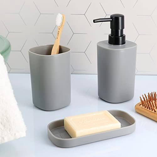 EVIDECO Gray Bathroom Set - 3 Piece Accessories