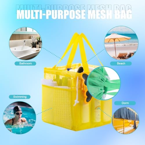 Talltalk 6-Pack Mesh Shower Caddy with 8 Pockets