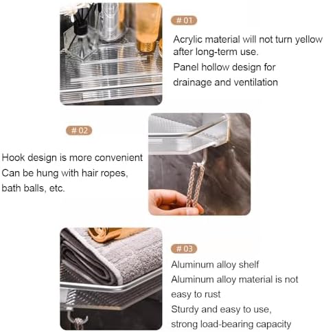 BAHELS Shower Caddy with Hooks and Shelf