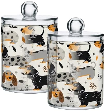 FLildon Cute Dogs Q-tip Holder Dispenser 2Pack