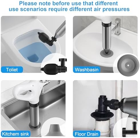 WEIDUOMALY Heavy Duty Toilet Plunger with Pressure Gauge