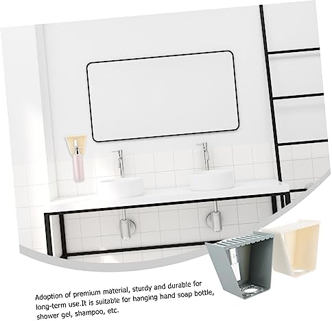 PAMINGONO 2pcs Wall Mounted Shampoo Hook Organizer Rack For Bathroom