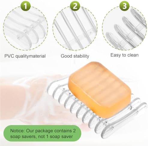 Quilax 2Pcs Bar Soap Holder for Shower and Kitchen
