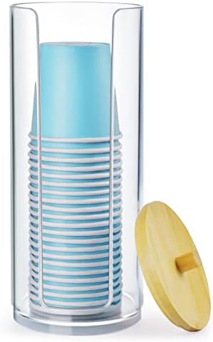 Bathroom Cup Dispenser with Dustproof Lid and Lid for Vanity