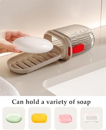 GlitzyStar Soap Dish Holder with Lid - Leakproof and Durable Travel Soap Case