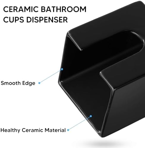 MOJIEZUO 3 oz Ceramic Cup Dispenser - Black