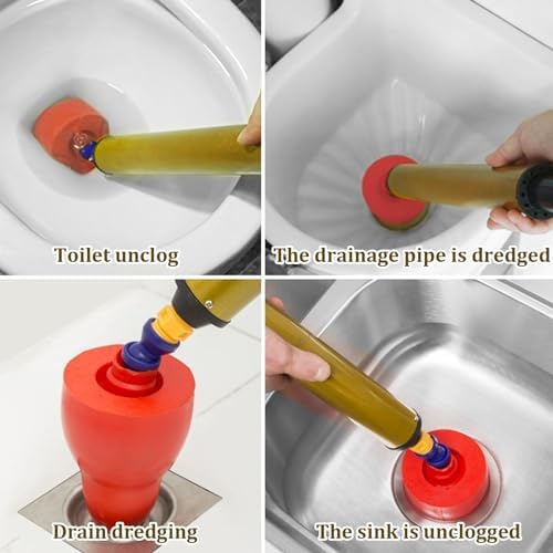 Wedhapy High Pressure Toilet Plunger with 180 Rotating Seal