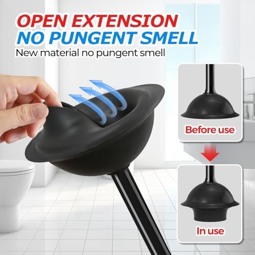 FORASTO 2Pack Toilet Plunger with Holder and Cover