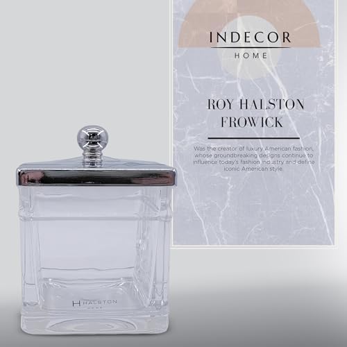 Apothecary Glass Jar with Silver Lid for Bathroom Storage
