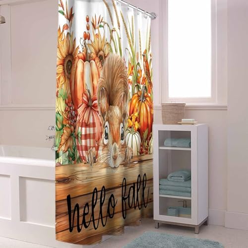Funnywall88 72 Inches Fall Harvest Shower Curtain Set