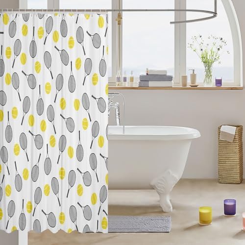 Erosebridal 72x72 Kids Tennis Shower Curtain Set with Hooks