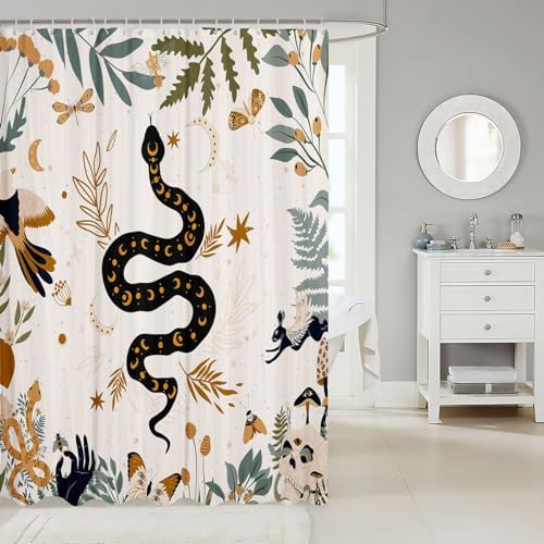 Erosebridal Snake Pattern Waterproof Curtain Set