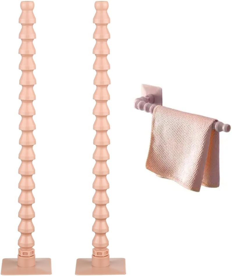 2Pcs Flexible Adjustable Toilet Paper Holder with Towel Hanger
