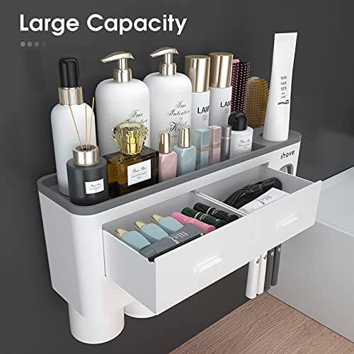 iHave Wall Mounted Toothbrush Holder with Dispenser and Storage 1