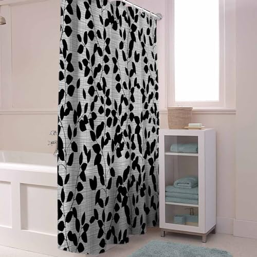 72 Inch Textured Polyester Shower Curtain Set with 12 Hooks