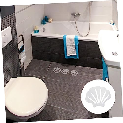 VALICLUD 12Pcs Shell Shape Non-Slip Bath Stickers for Safety and Traction