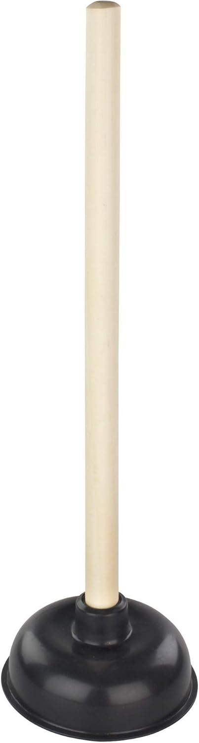 Large Basic Plunger with Wooden Handle