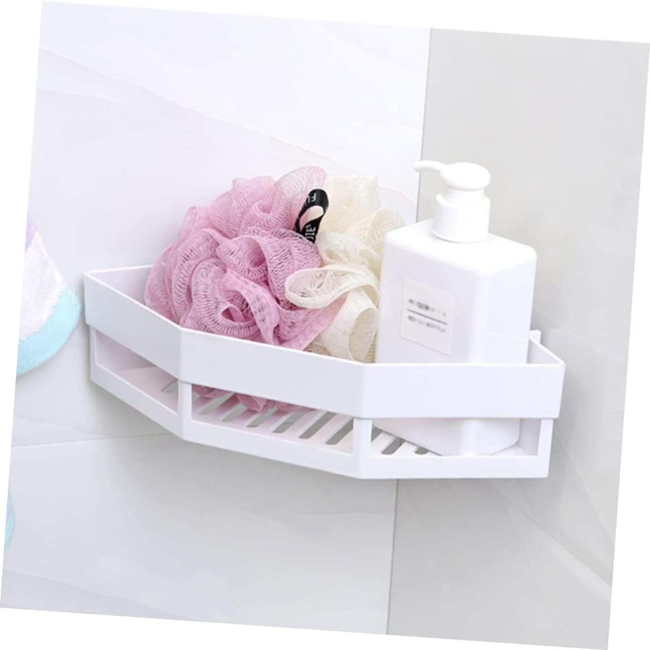 PRETYZOOM White Triangle Shower Caddy Corner Shelf
