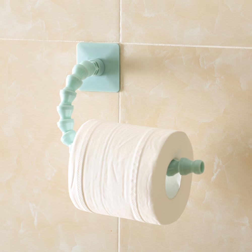 2Pcs Flexible Adjustable Toilet Paper Holder with Towel Hanger