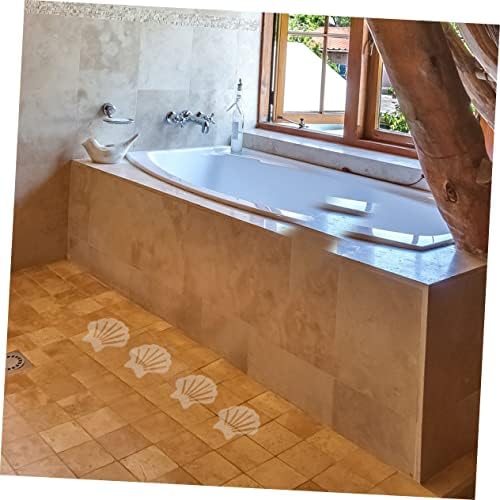 VALICLUD 12Pcs Shell Shape Non-Slip Bath Stickers for Safety and Traction
