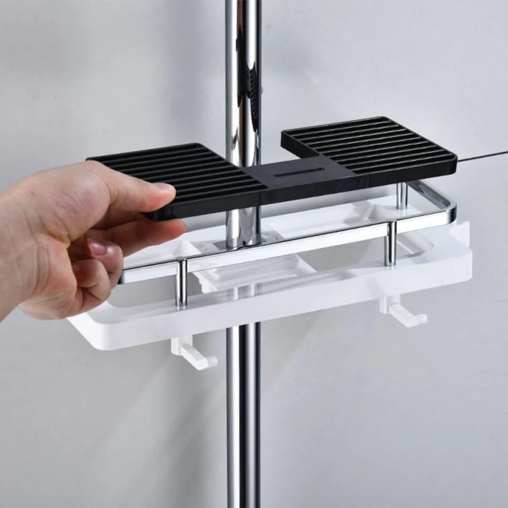 BAHELS Shower Caddy Rectangle Tray with Lifting Rod