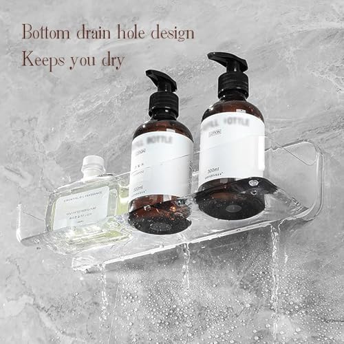 Jokvaex 1 Pack Clear Shower Caddy Shelf