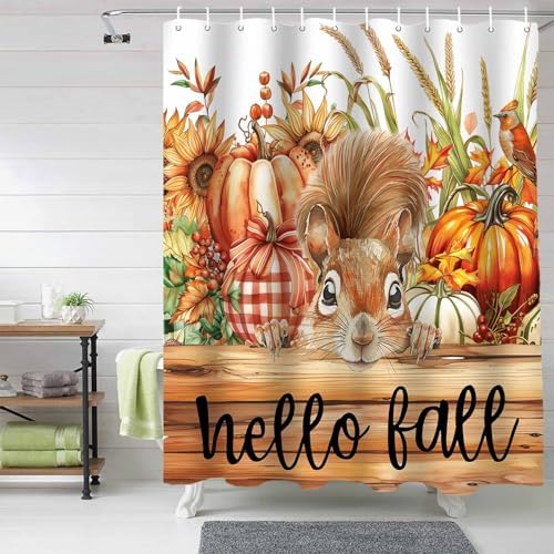 Funnywall88 72 Inches Fall Harvest Shower Curtain Set