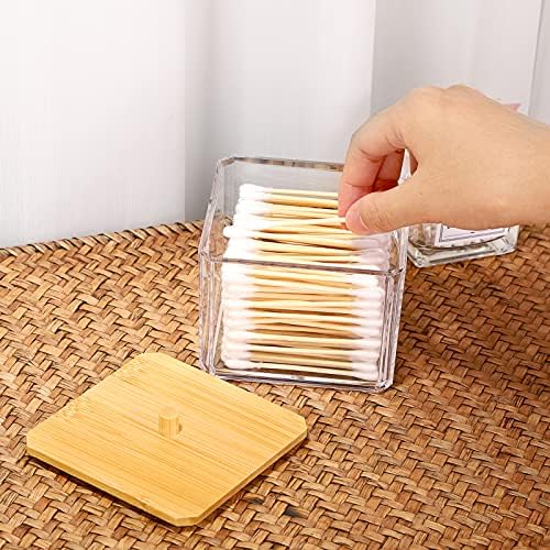 Hipiwe Acrylic Q-Tip Holder with Lid
