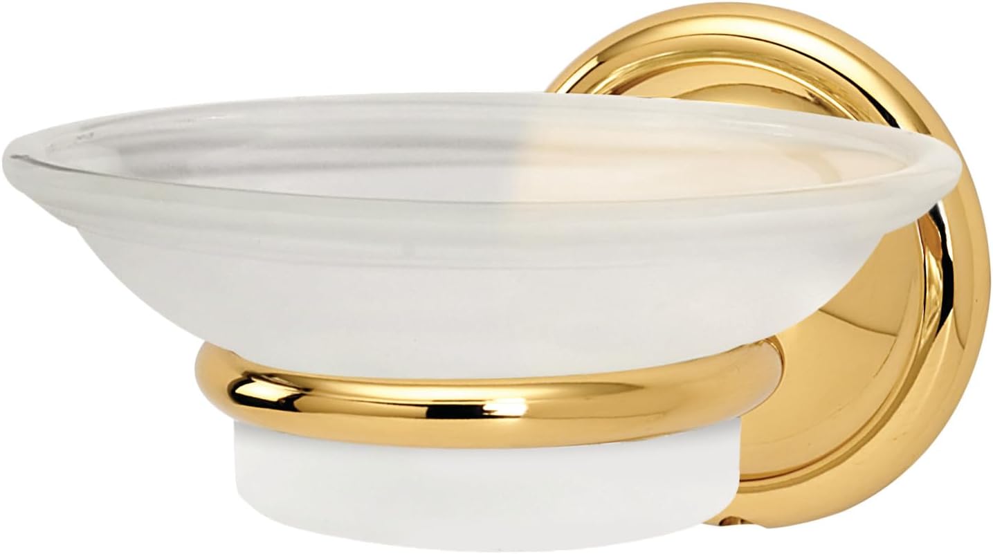 Alno Soap Dish With Holder - Unlacquered Brass