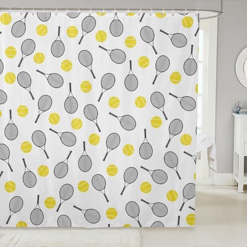 Erosebridal 72x72 Kids Tennis Shower Curtain Set with Hooks