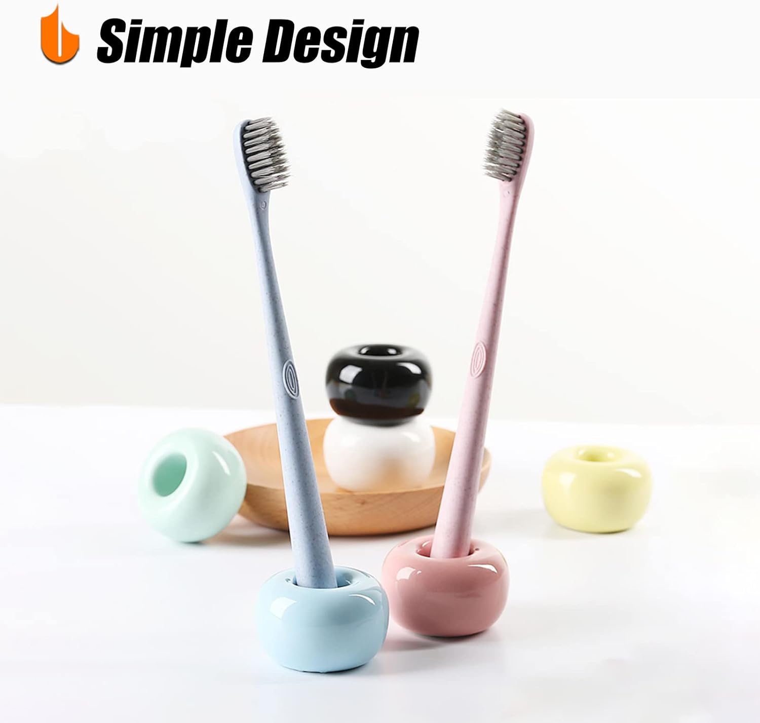 Urbanstrive Sleek Mini Ceramic Toothbrush Holder 2 Pack 1