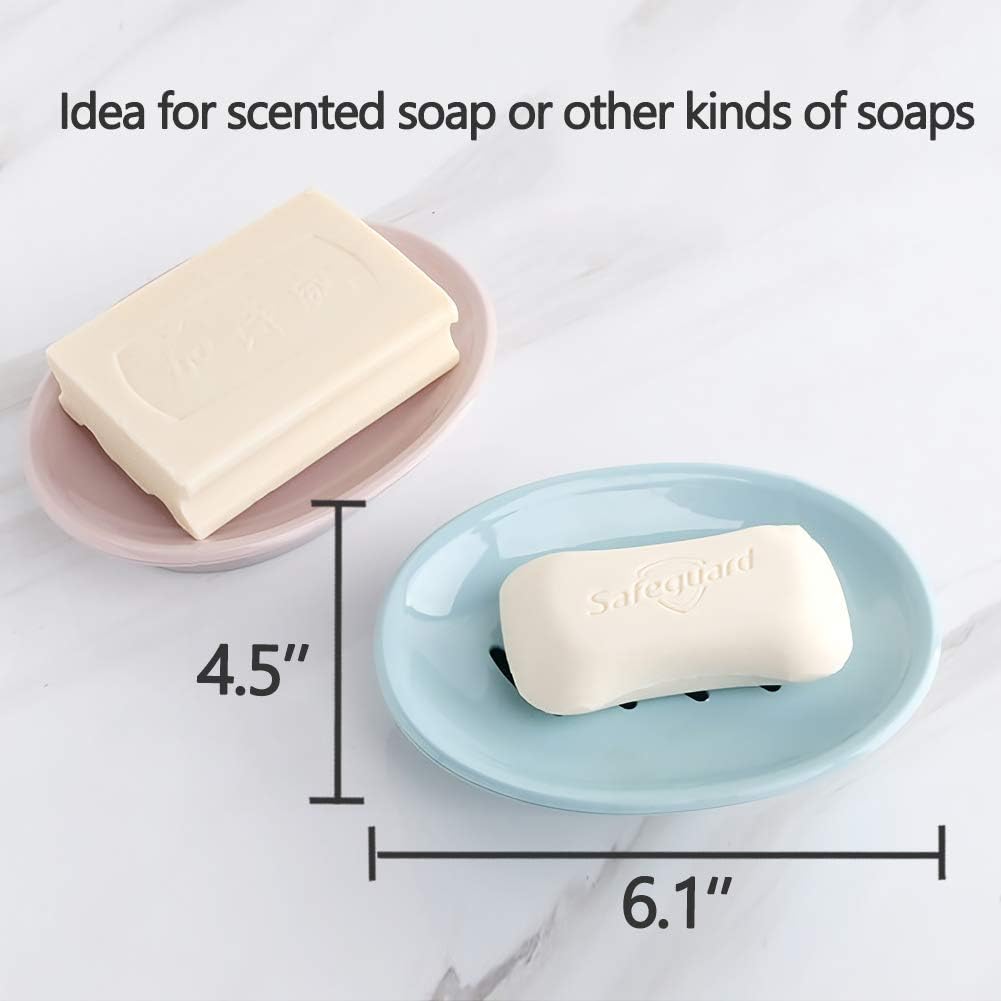 WYOK 2-Pack Soap Dish with Drain and Dry Feature